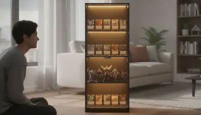 Smarte Präsentation für deine Sammelkarten & Figuren: Der Glas Vitrinenschrank mit intelligenter Sensor-LED